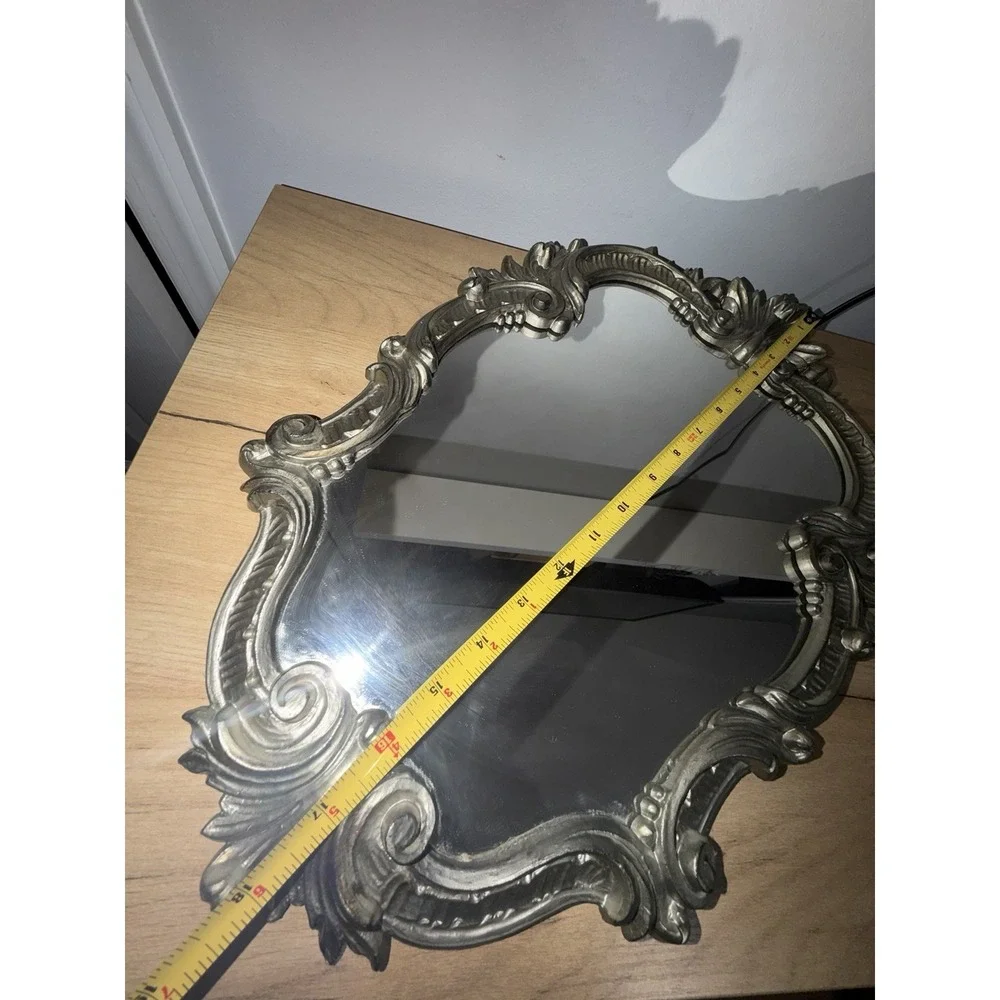 Euromarchi Ornate Mirror Made In Italy Wall Hanging Silver